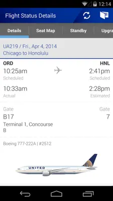 United Airlines android App screenshot 2